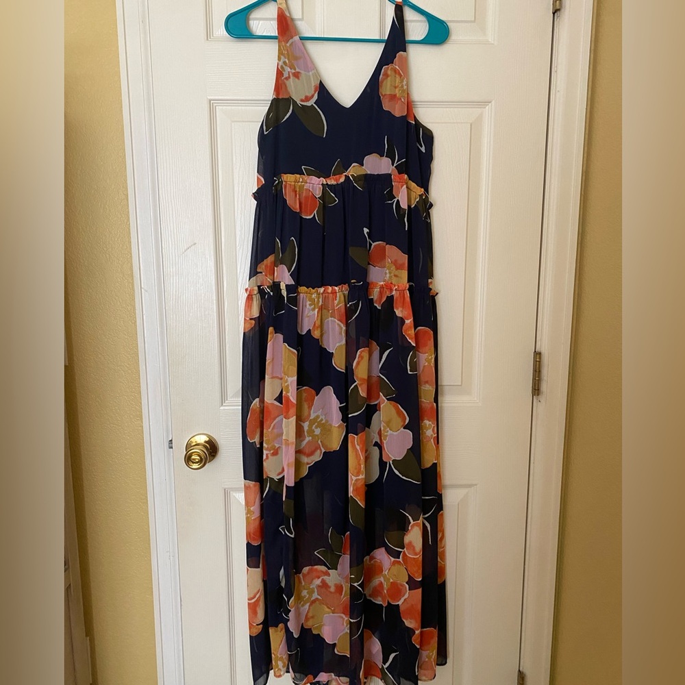 Tiered floral maxi dress
